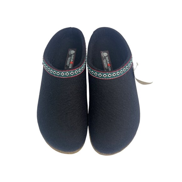 Haflinger Wool Clogs Men EU 45 US 12 Black Slip On Cork and Rubber sole Comfy - Picture 1 of 7